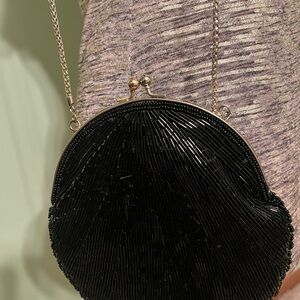 Vintage Black Beaded Purse - La Regale LTD.
